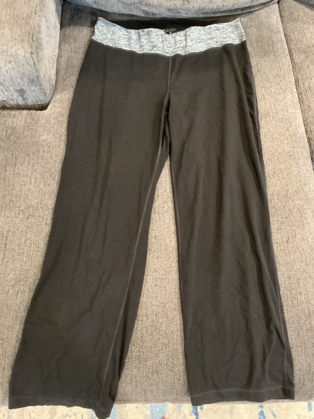 Women’s Black Lounge Pants with Gray Waistband
